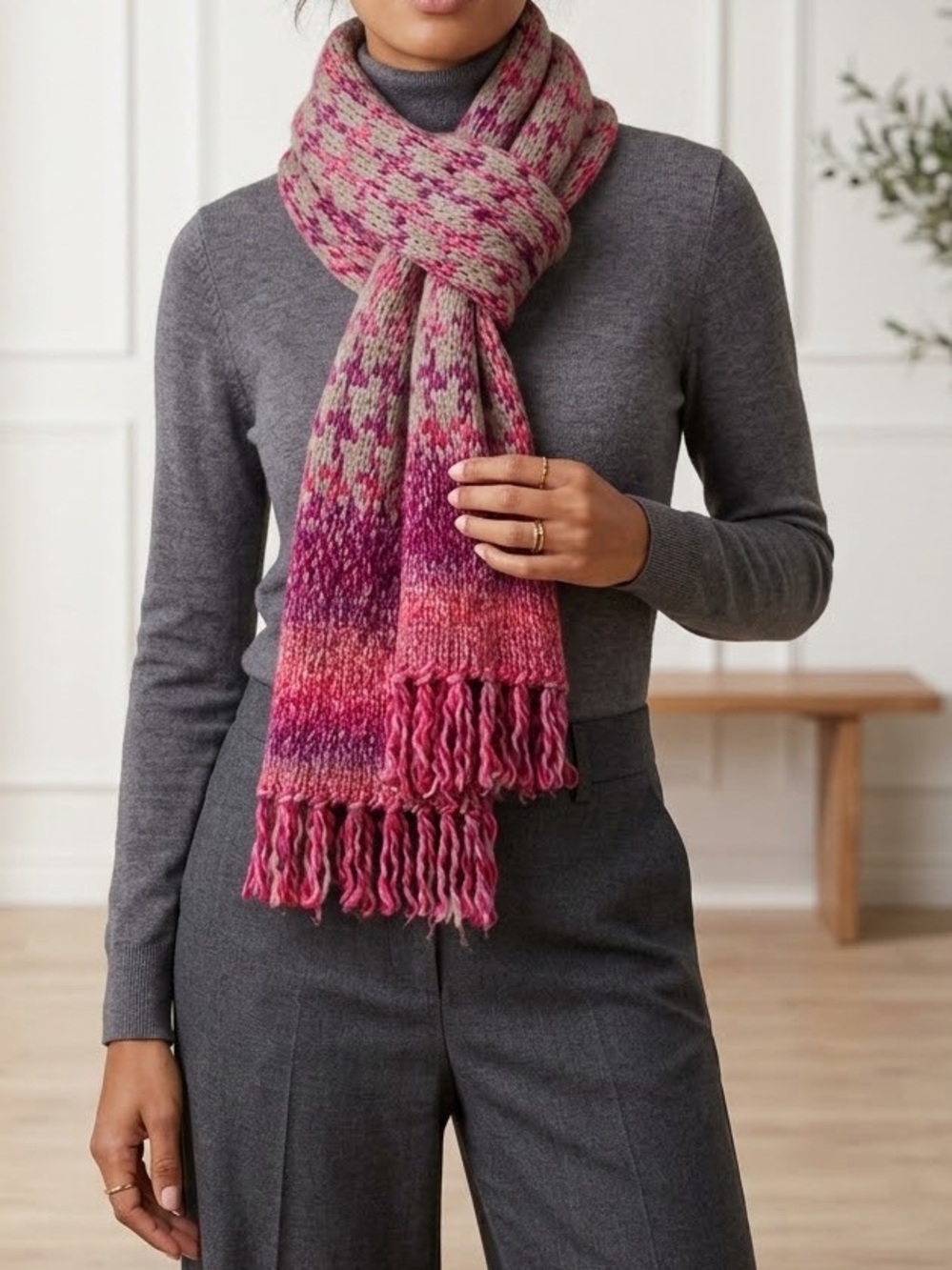 Fraas Space Dye Scarf with Fringe
